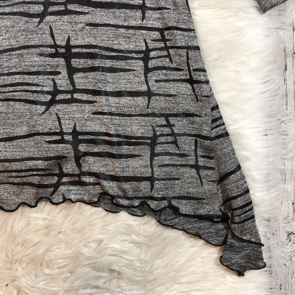 Joseph Ribkoff Shimmer Geometric Asymmetrical Top - Picture 7 of 11